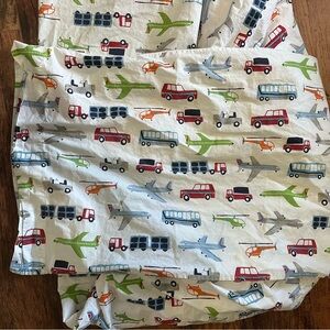 Pottery Barn Kids Transportation Cotton Twin Fitted sheet and Pillowcase
